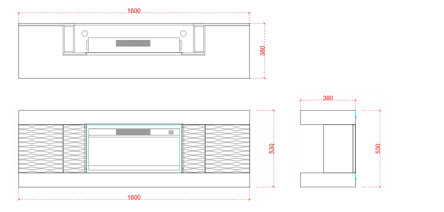 MEUBLE TV CHEMINÉE « KATTY »