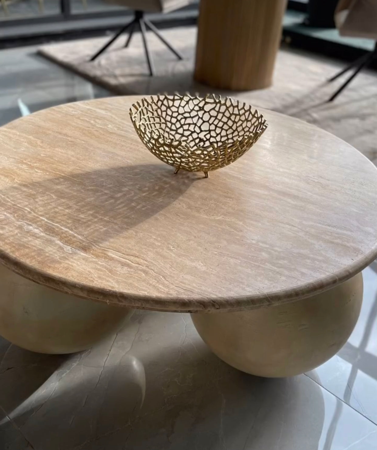 TABLE BASSE "BELA" TRAVERTIN