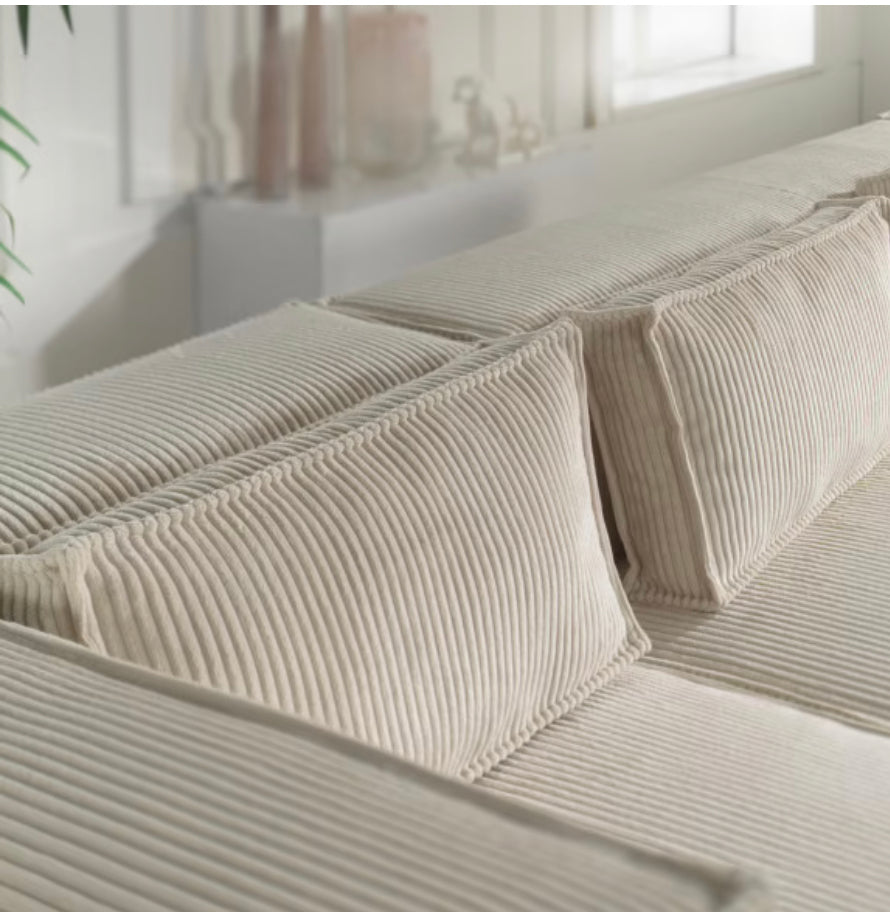 CANAPÉ "PARIS" VELOURS BEIGE CONVERTIBLE