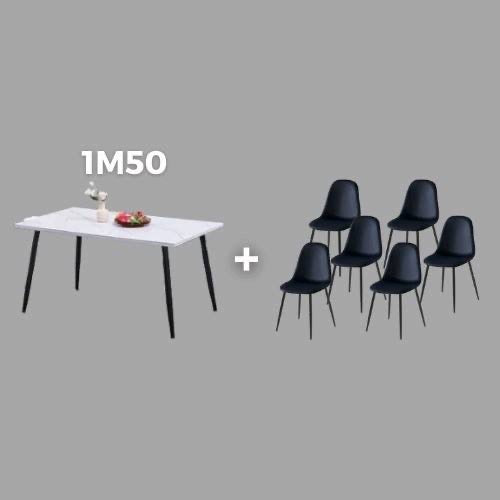 LOT TABLE MAELYS + 6 CHAISES
