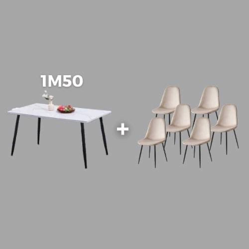 LOT TABLE MAELYS + 6 CHAISES