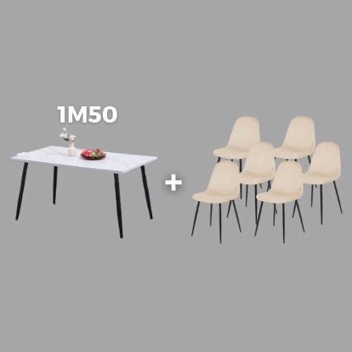 LOT TABLE MAELYS + 6 CHAISES