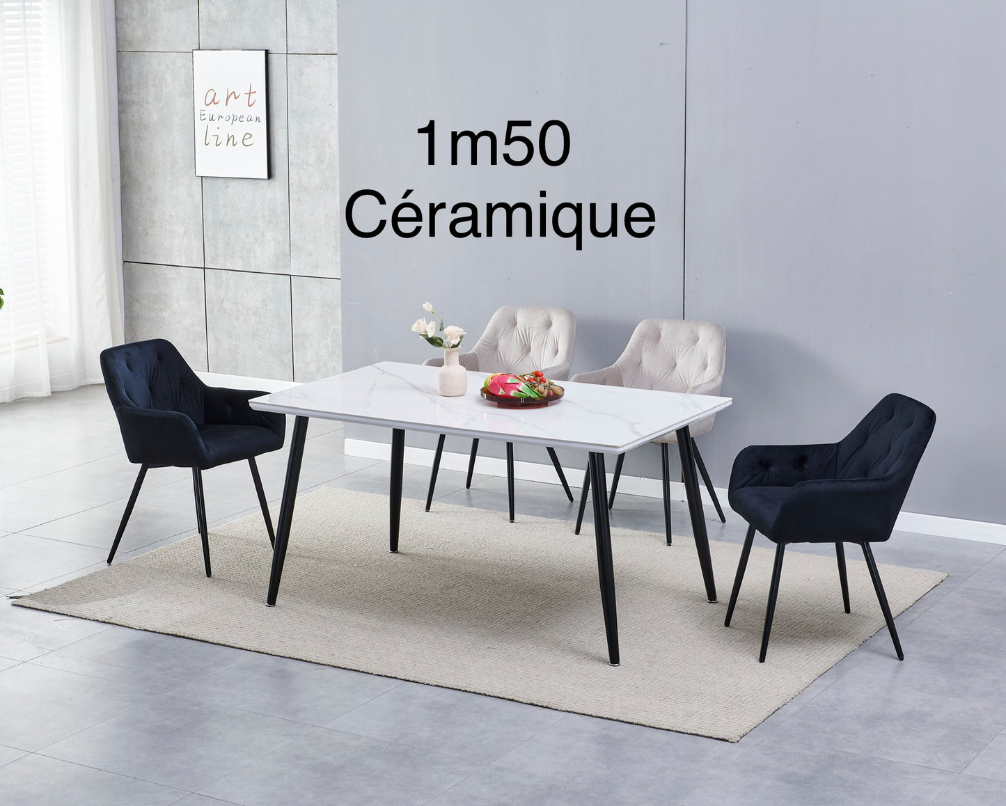 LOT TABLE MAELYS + 6 CHAISES