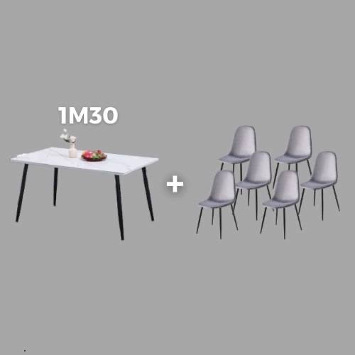LOT TABLE MAELYS + 6 CHAISES
