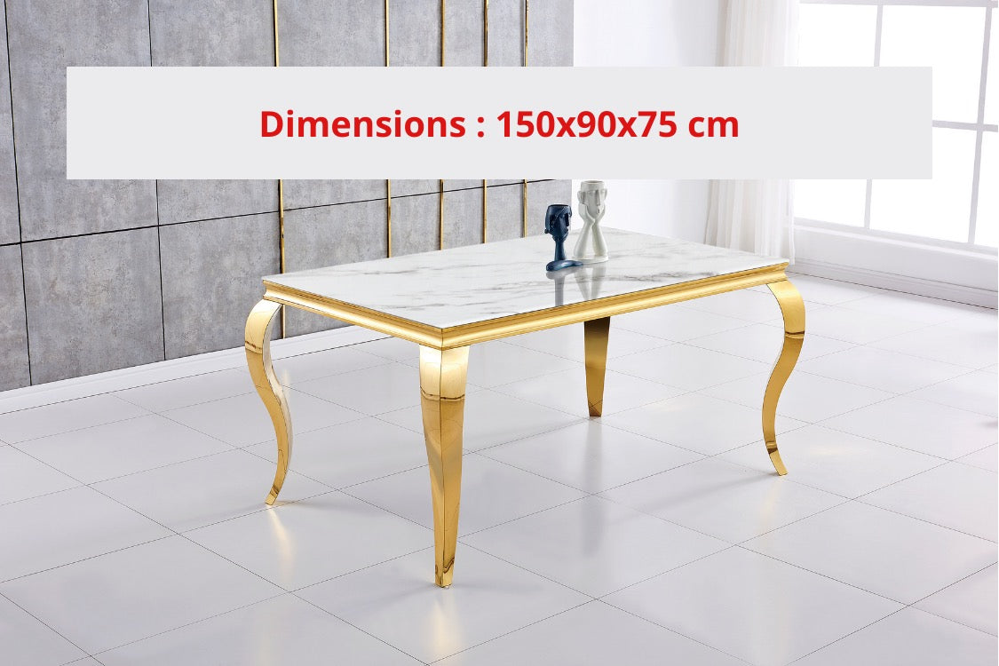 TABLE À MANGER « BAROQUE »DORÉ