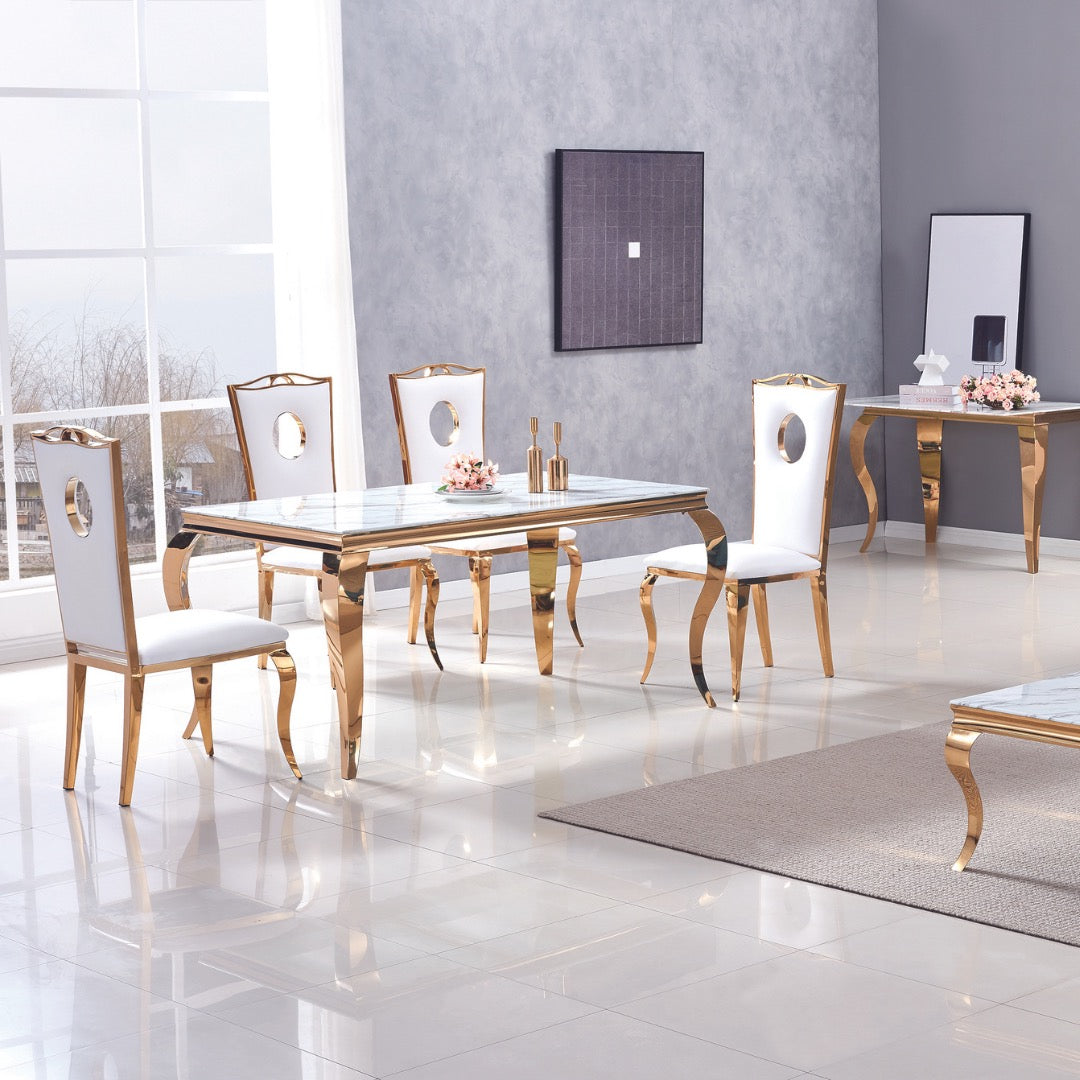 TABLE À MANGER « BAROQUE »DORÉ