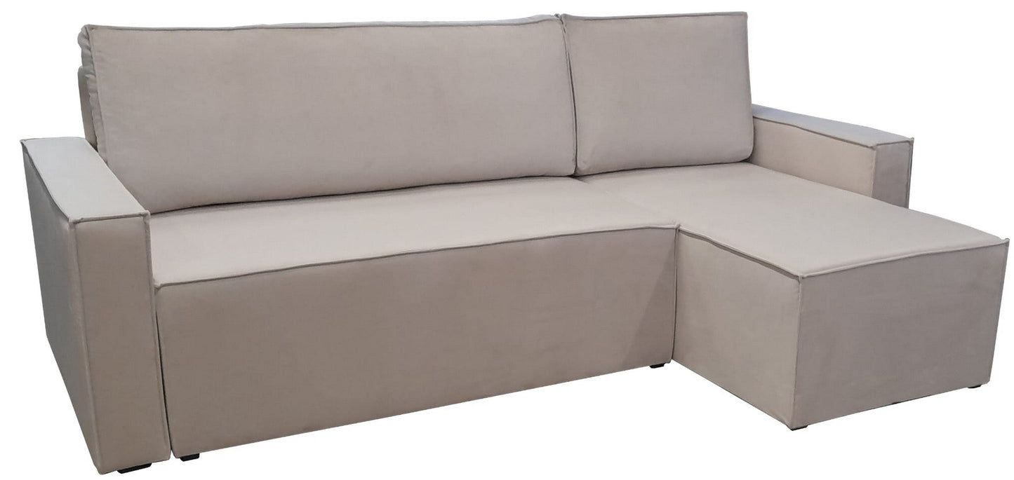CANAPÉ "PARIS" VELOURS BEIGE CONVERTIBLE