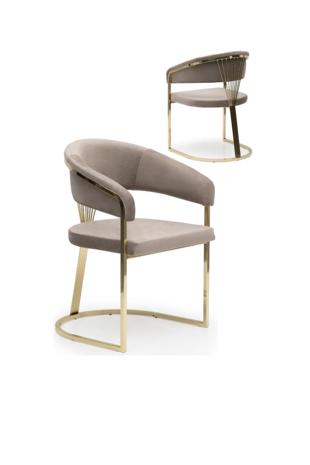 LOT DE 2 CHAISES "BRITANY » DORÉ OU ARGENTÉ