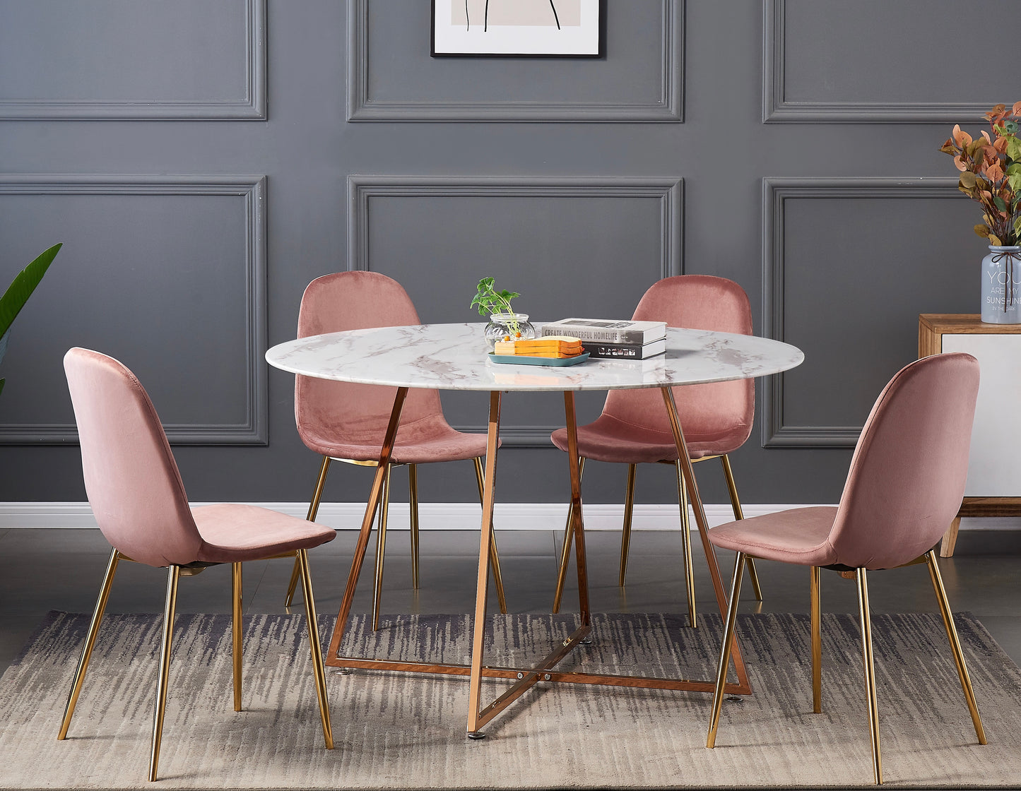 TABLE À MANGER « HÉLOISE » ROSE GOLD