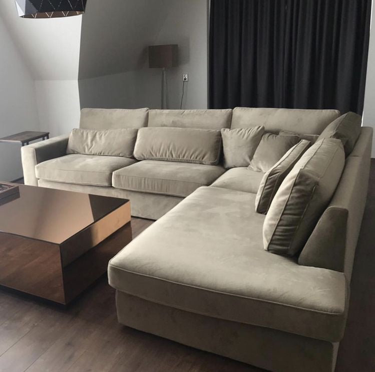 CANAPÉ "BRISTOL" VELOURS BEIGE