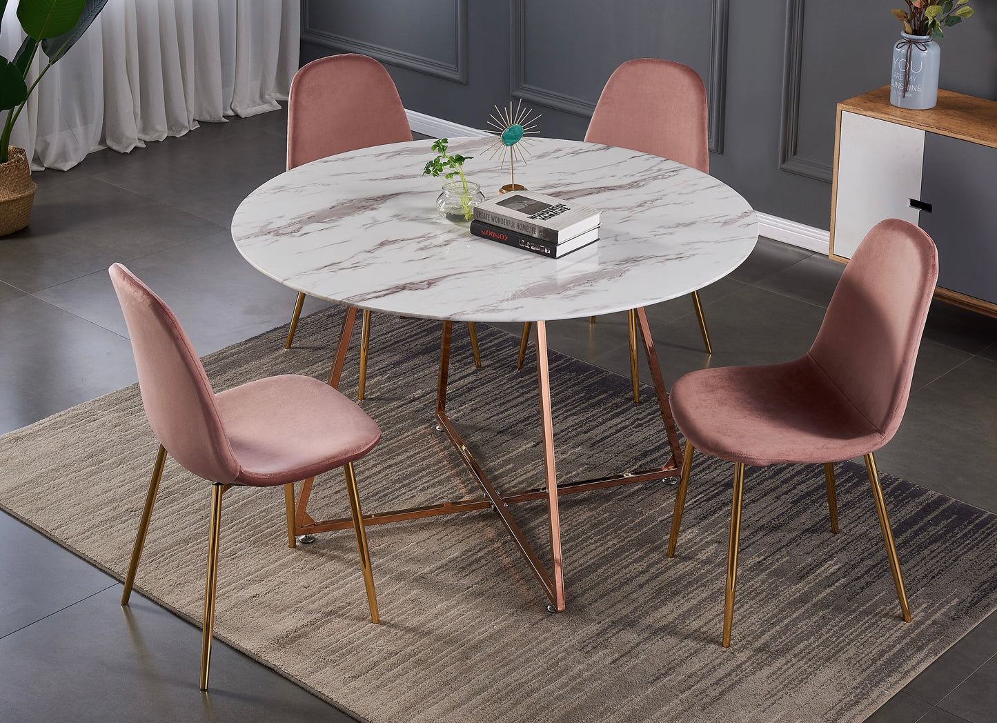 TABLE À MANGER « HÉLOISE » ROSE GOLD