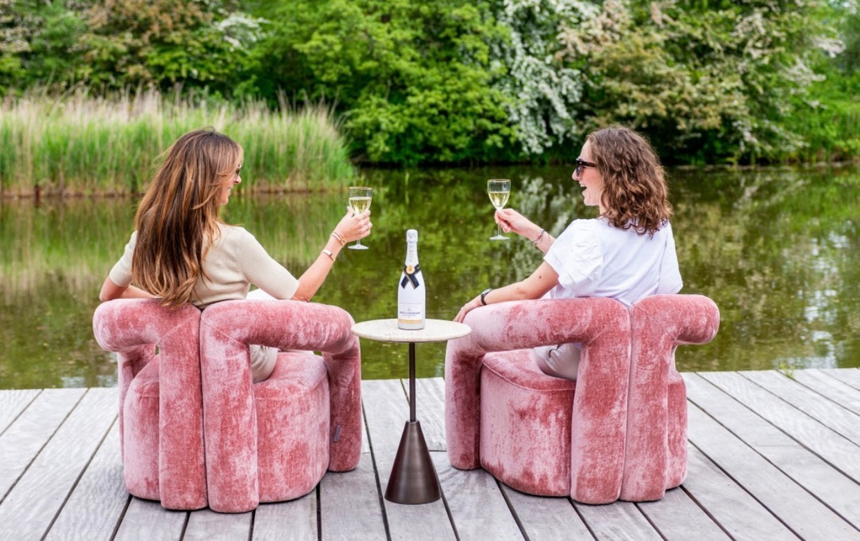 FAUTEUIL "DANA" CHENILLE ROSE RICHMOND INTERIORS