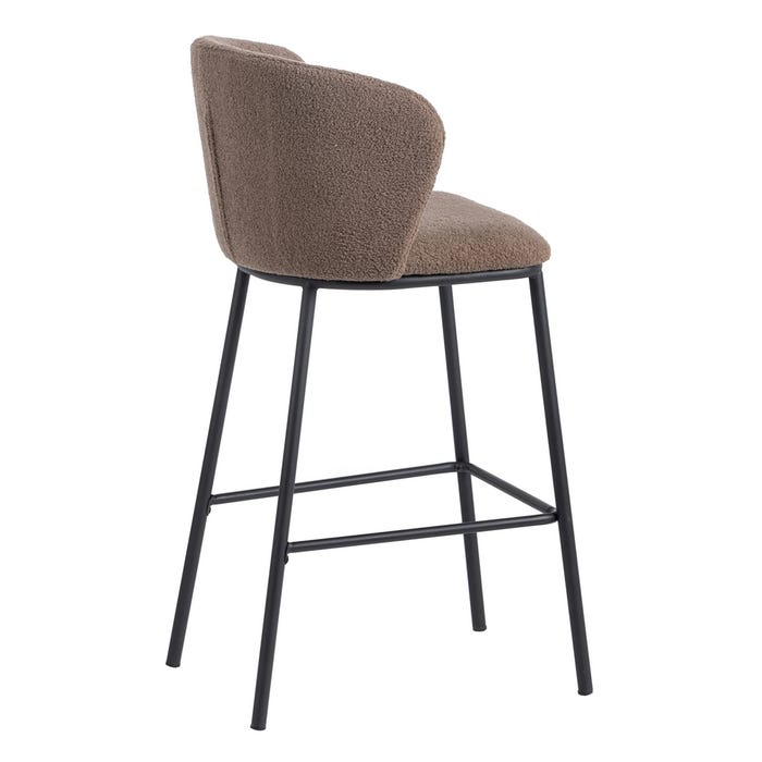 LOT DE 2 TABOURETS DE BAR "LILLE" MARRON