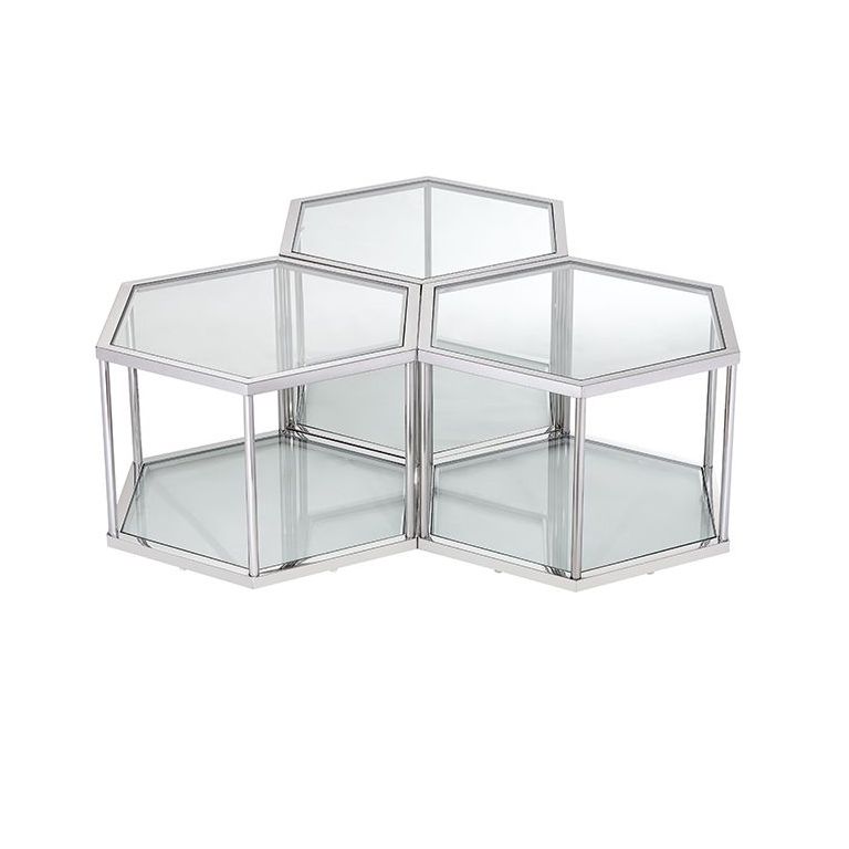 TABLE BASSE "CAPRI" ARGENTÉ