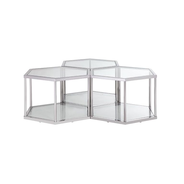 TABLE BASSE "CAPRI" ARGENTÉ
