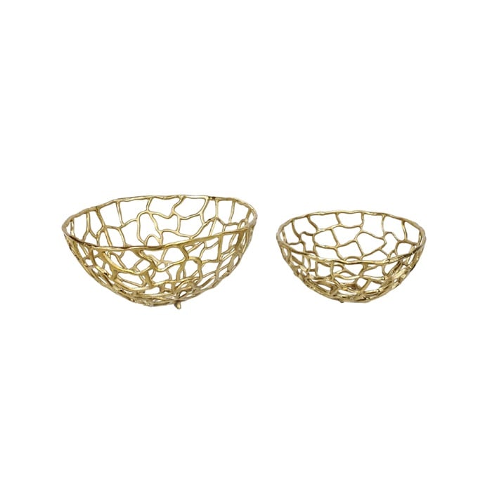 SET DE 2 PLATEAUX DORÉS