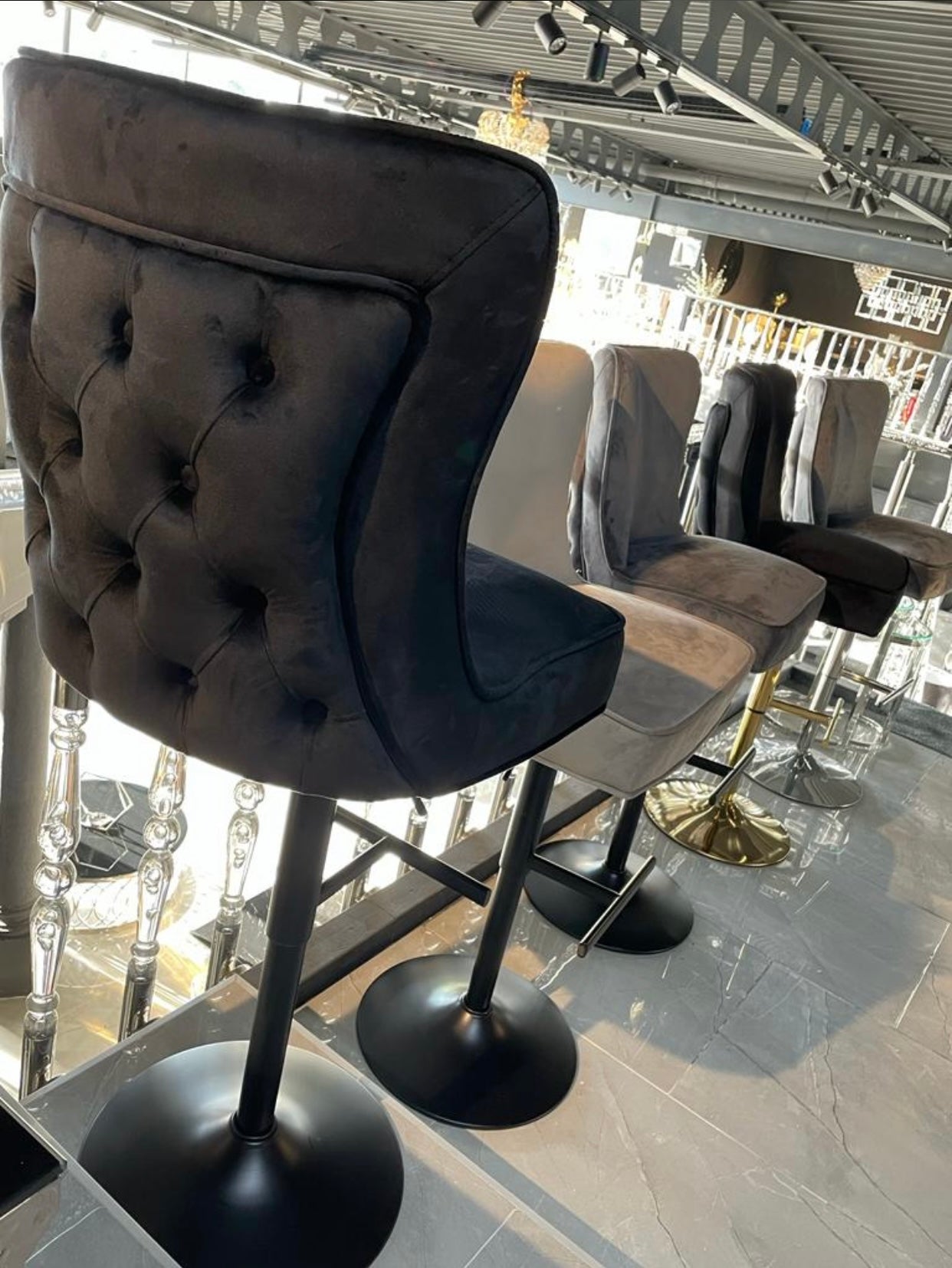 LOT DE 2 TABOURETS DE BAR "RIXOS" BLACK