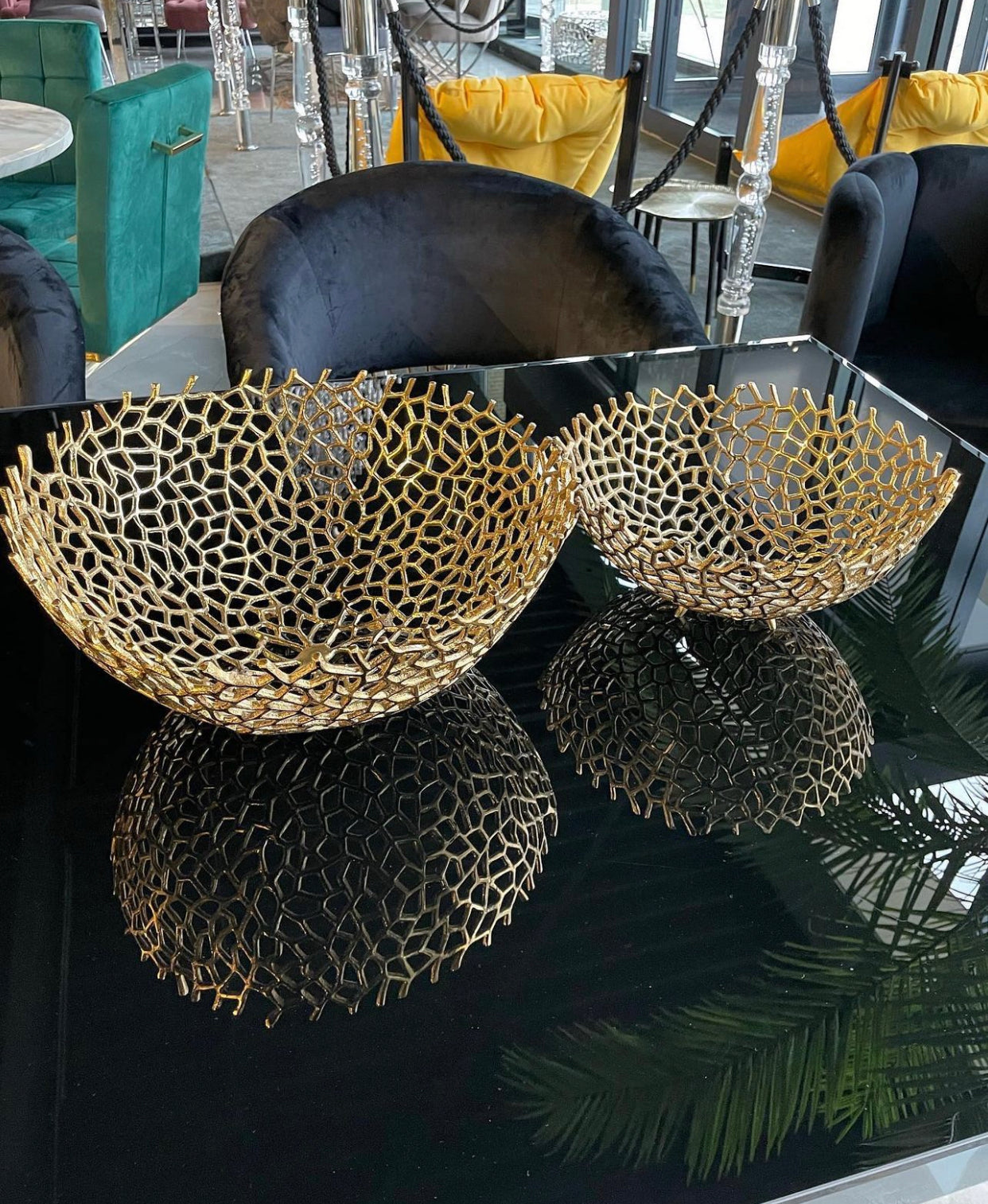 SET DE 2 PLATEAUX DORÉS