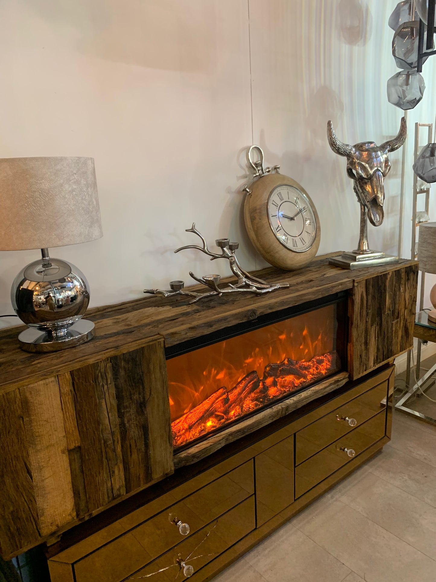 MEUBLE TV CHEMINÉE "WOOD"