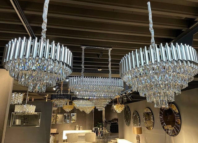 LUSTRE "FERRARA" ROND ARGENTÉ