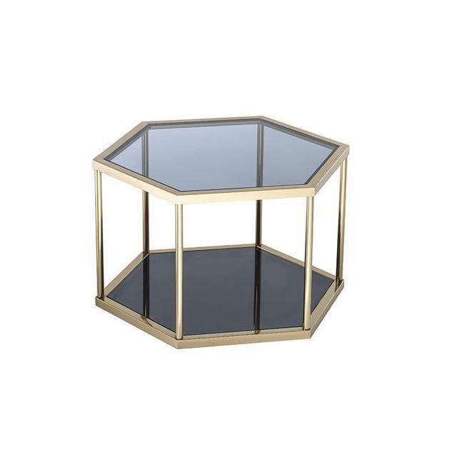 TABLE BASSE "CAPRI" DORÉ