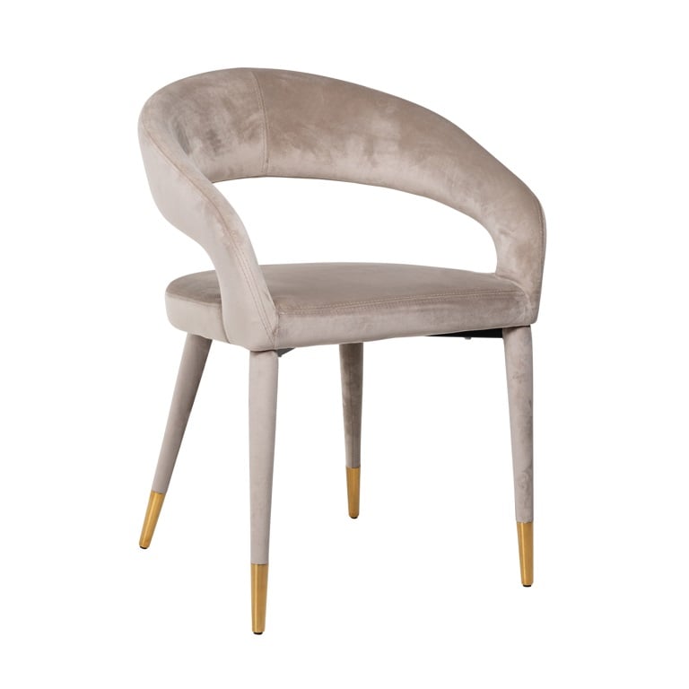 CHAISE "GIA" VELOURS BEIGE RICHMOND INTERIORS
