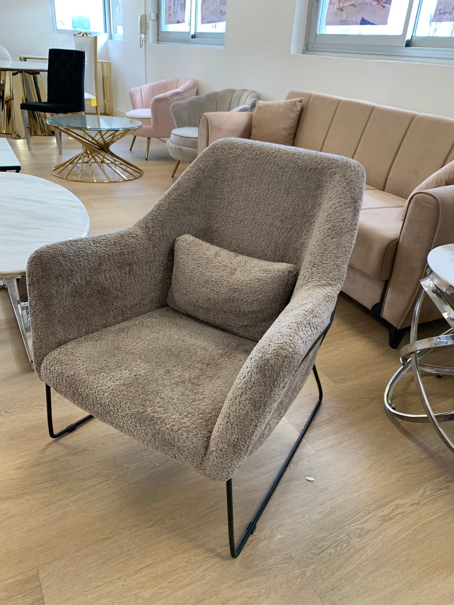 FAUTEUIL « BASKA » TAUPE,ECRU OU ANTHRACITE