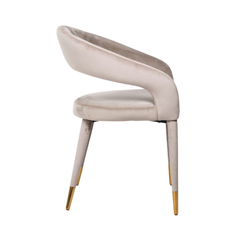 CHAISE "GIA" VELOURS BEIGE RICHMOND INTERIORS