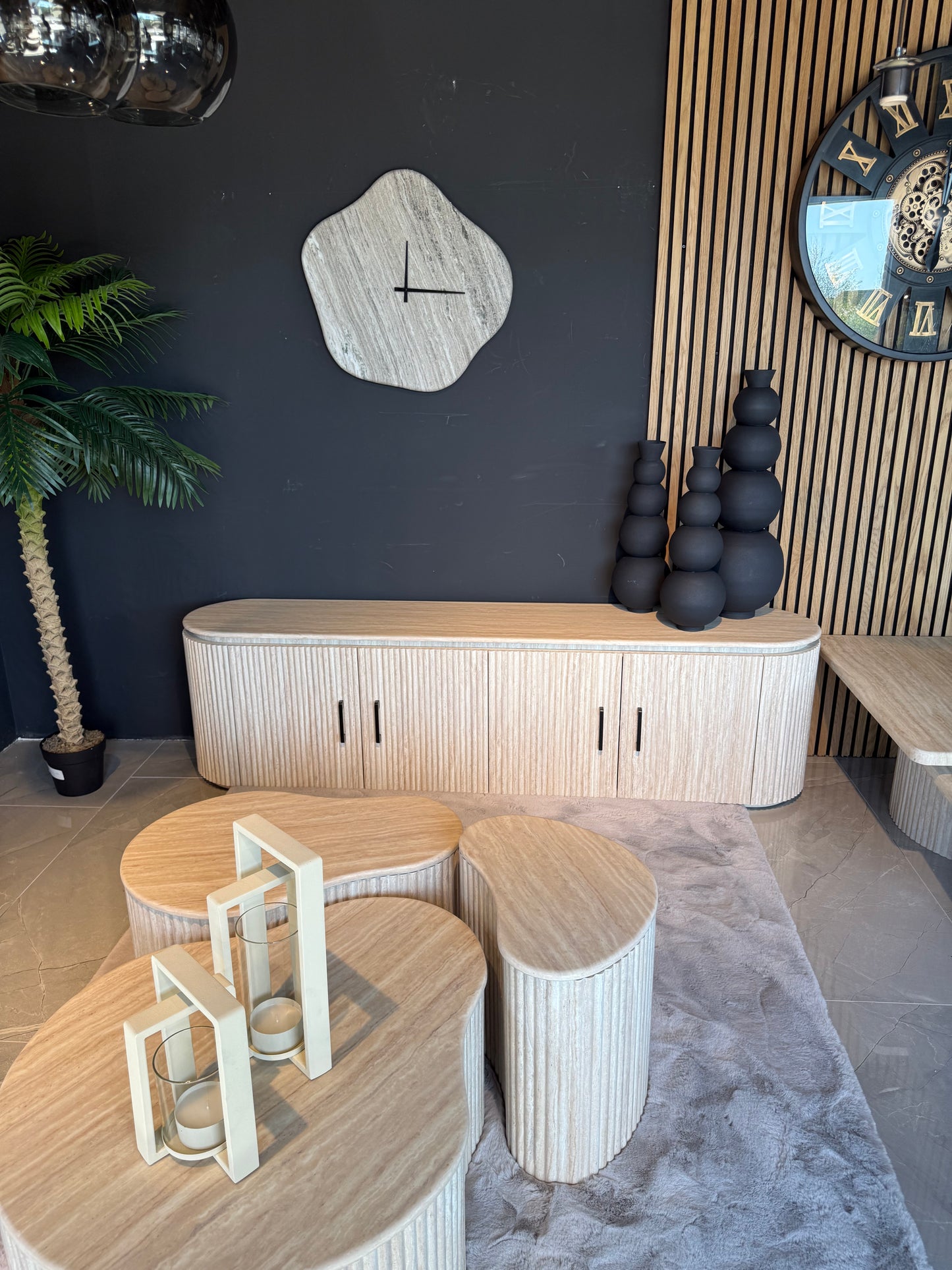 SET DE 3 VASES "TANGER" NOIR