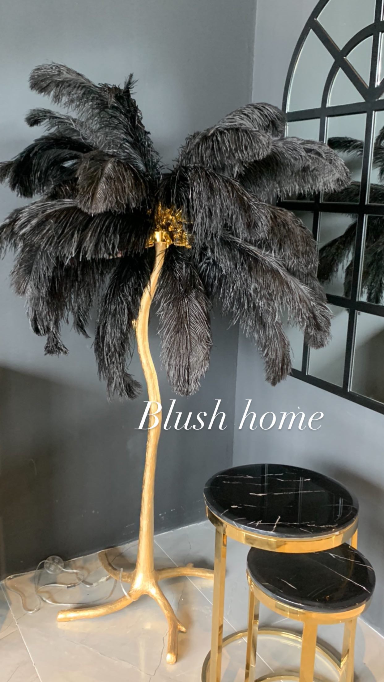 LAMPADAIRE "AUTRUCHE" NOIR
