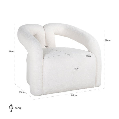 FAUTEUIL "DANA" LAINE BOUCLÉE RICHMOND INTERIORS