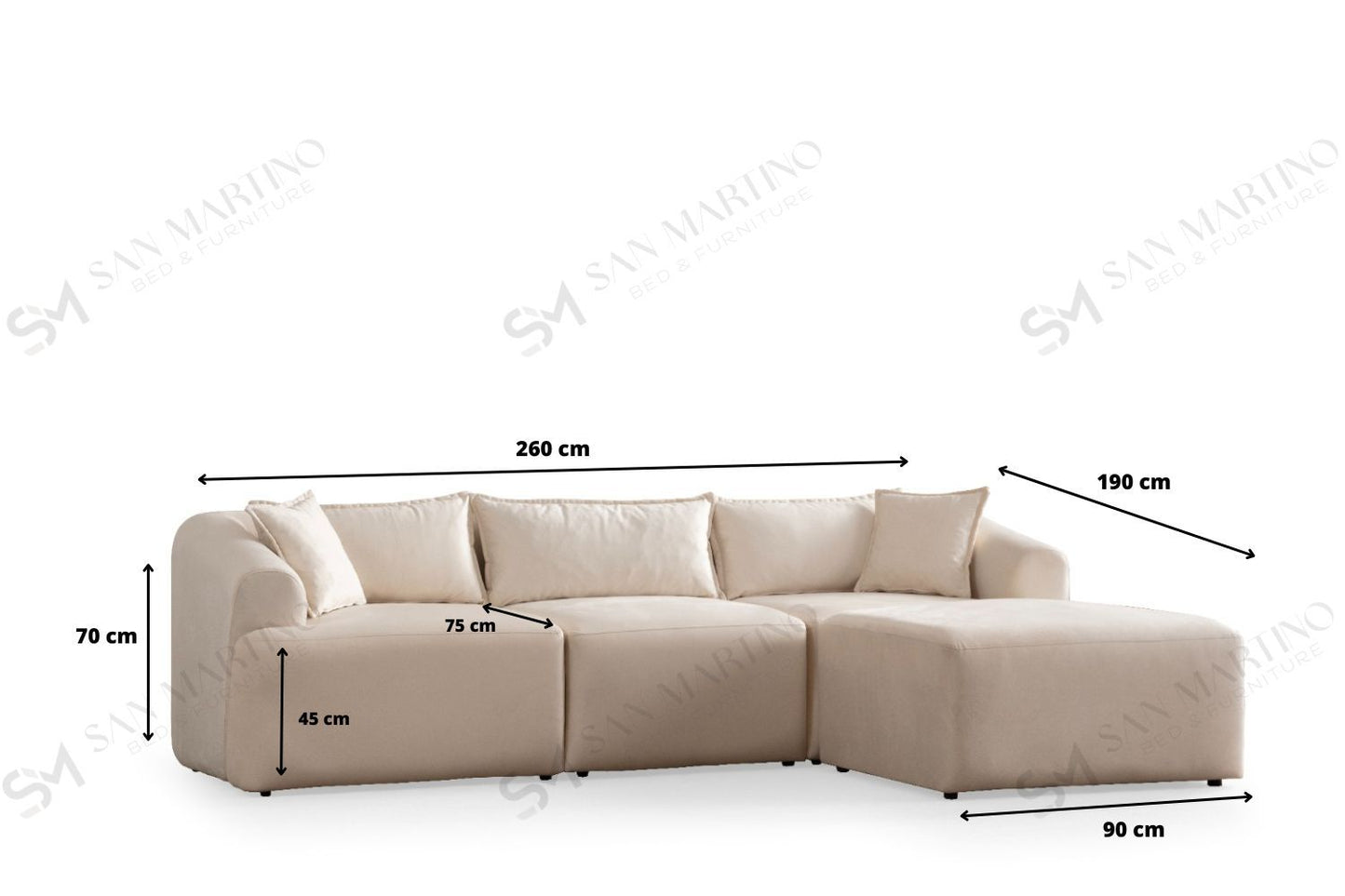 CANAPÉ «MILA » CHENILLE MODULABLE