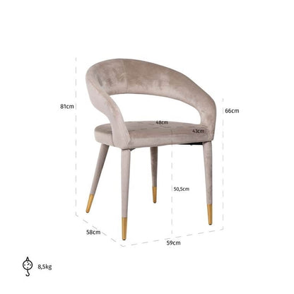 CHAISE "GIA" VELOURS BEIGE RICHMOND INTERIORS