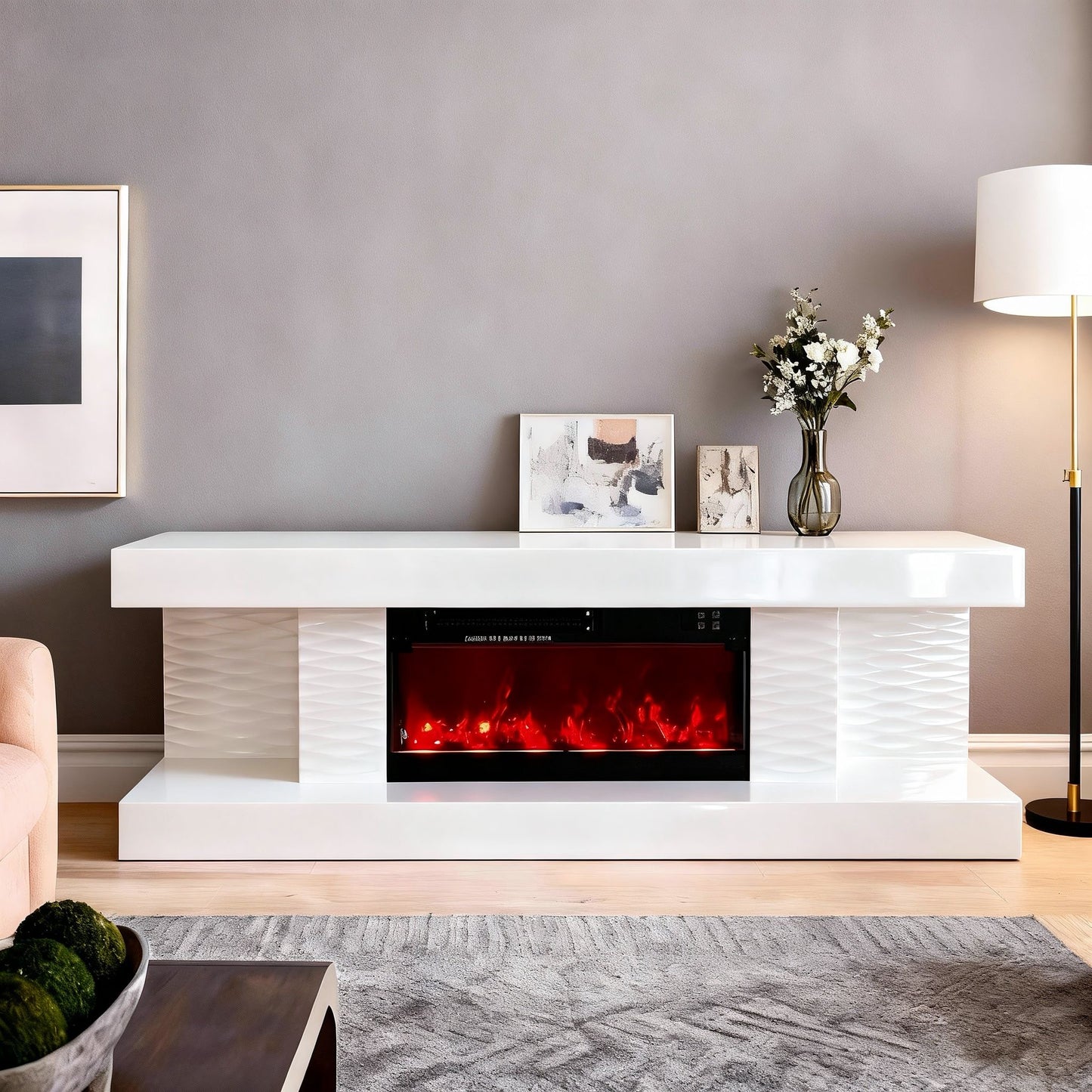 MEUBLE TV CHEMINÉE « KATTY »