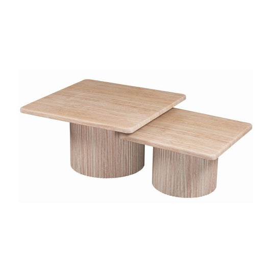TABLE BASSE GIGOGNE "CANDY" TRAVERTIN