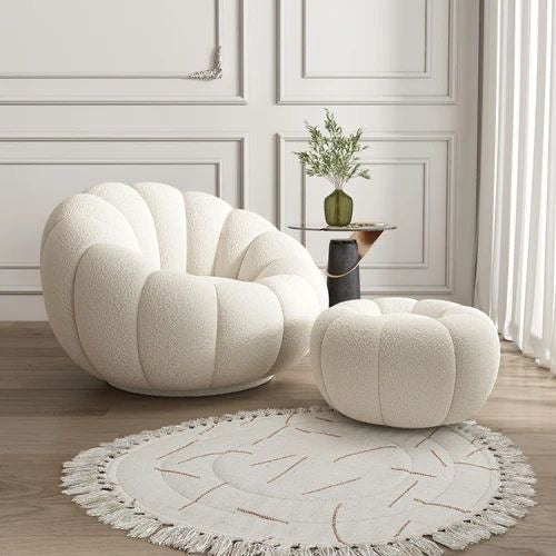 FAUTEUIL PIVOTANT + POUF « COZY »