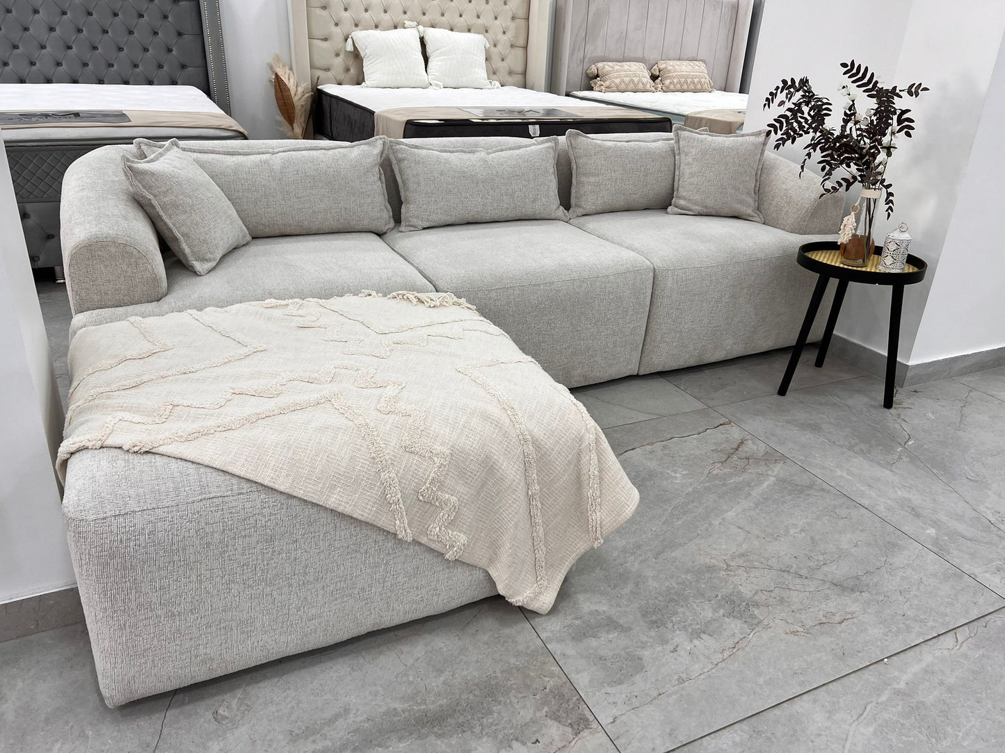 CANAPÉ «MILA » CHENILLE MODULABLE