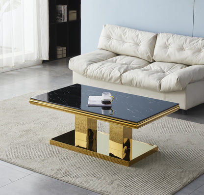 TABLE BASSE « VERSUS » DORÉ OU ARGENTÉ