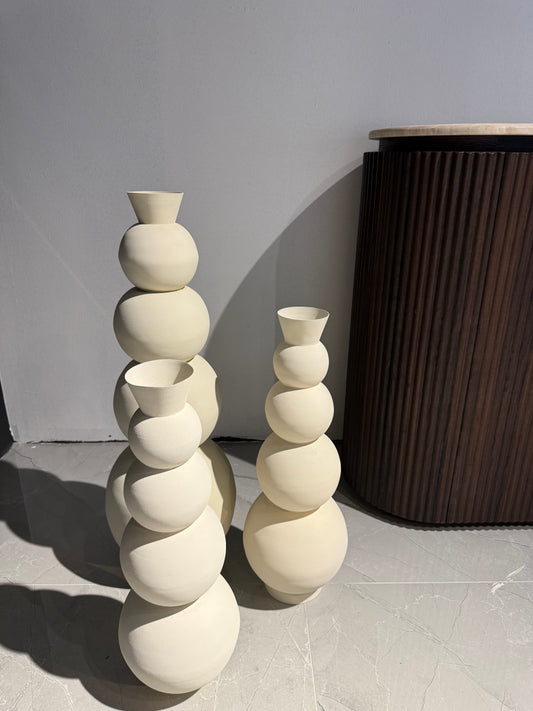 SET DE 3 VASES "TANGER" BLANC