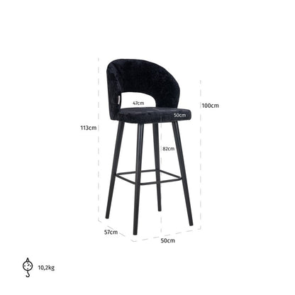TABOURET DE BAR "SAVOY" CHENILLE RICHMOND INTERIORS