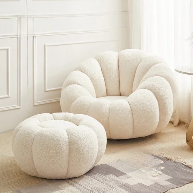 FAUTEUIL PIVOTANT + POUF « COZY »
