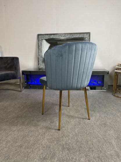 LOT DE 2 CHAISES "DIANA" GOLD OU SILVER