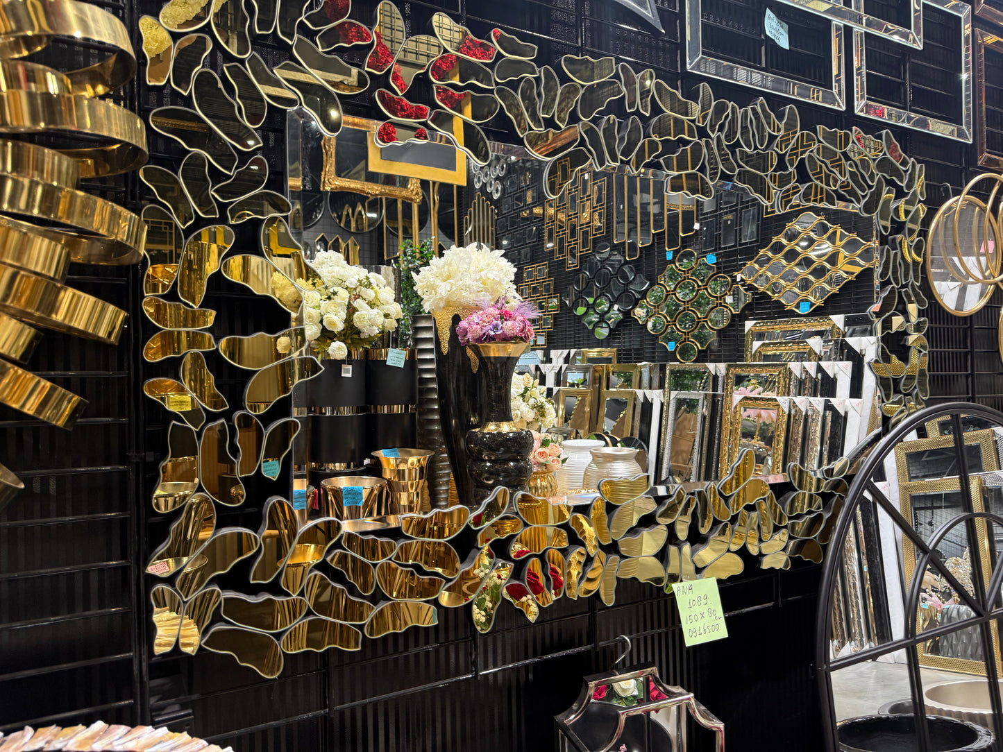 MIROIR « BUTTERFLY » DORÉ