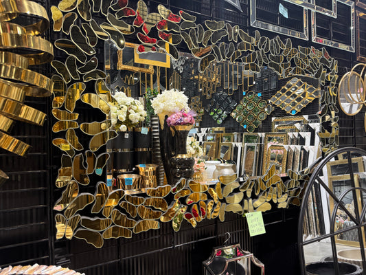 MIROIR « BUTTERFLY » DORÉ