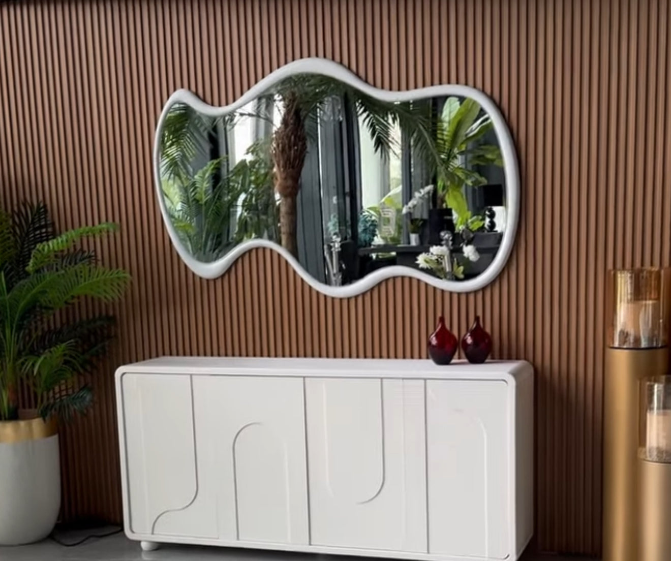 MIROIR "WAV" BLANC
