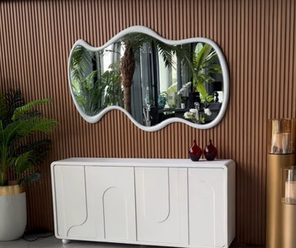 MIROIR "WAV" BLANC