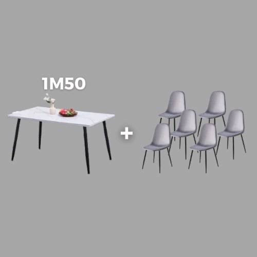 LOT TABLE MAELYS + 6 CHAISES