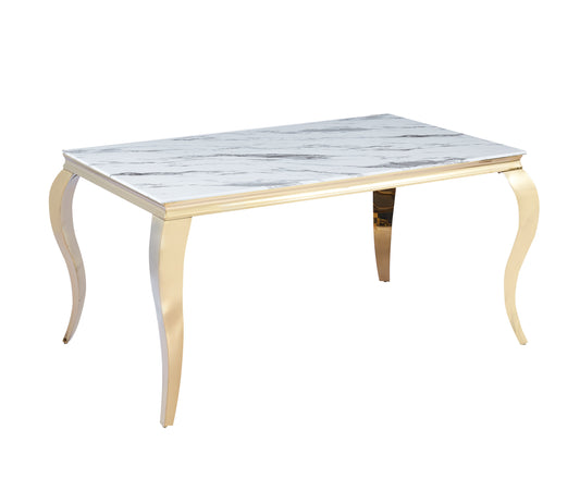 TABLE À MANGER « BAROQUE »DORÉ