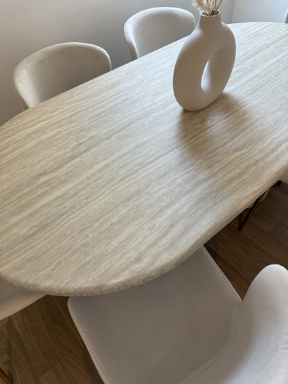 TABLE À MANGER "FLINSTONE" OVALE