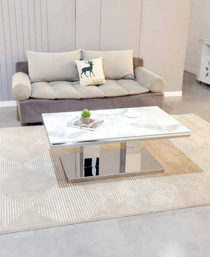 TABLE BASSE « VERSUS » DORÉ OU ARGENTÉ